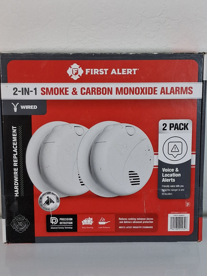First Alert 2 in 1 Smoke & Carbon Monoxide Alarms 2Pack (wired)