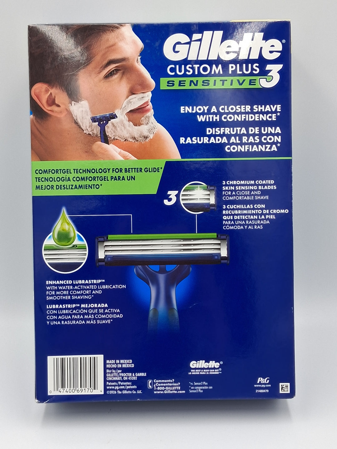 Gillette Custom Plus 3 Disposable Razors Sensitive, 30 Count