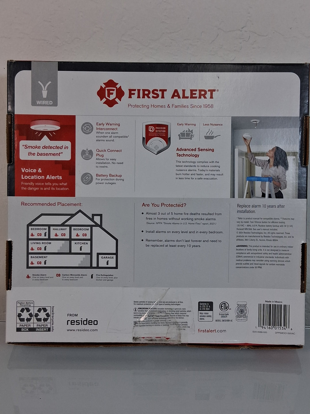First Alert 2 in 1 Smoke & Carbon Monoxide Alarms 2Pack (wired)