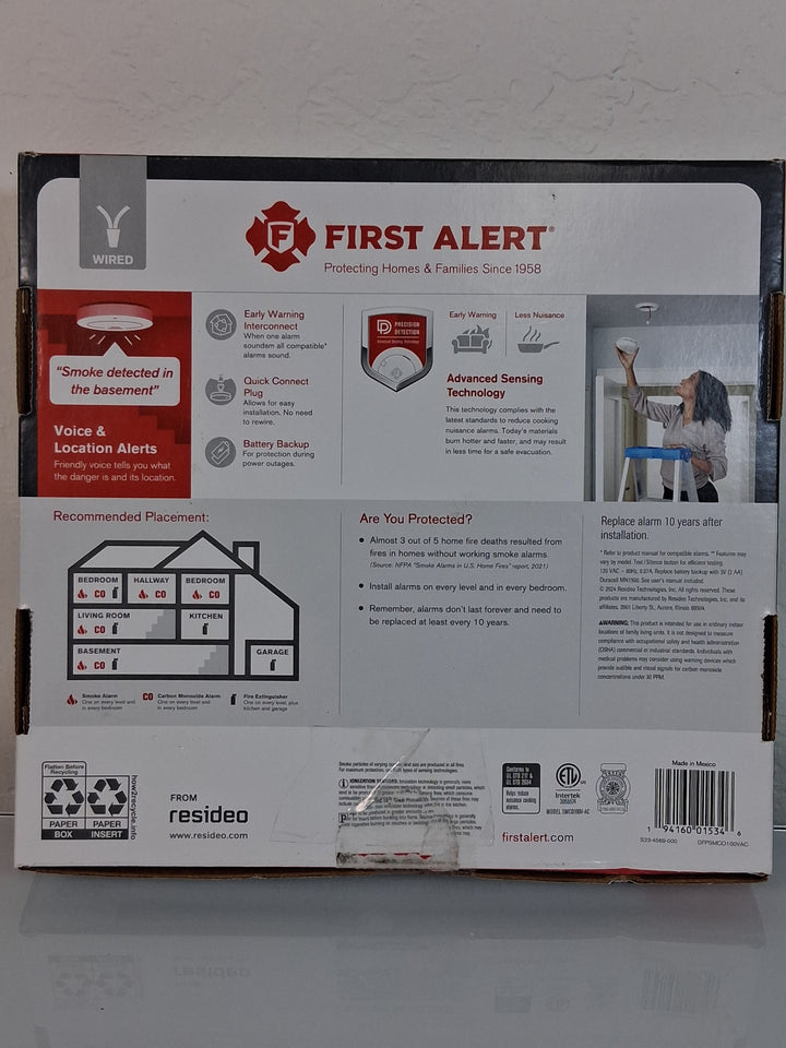 First Alert 2 in 1 Smoke & Carbon Monoxide Alarms 2Pack (wired)