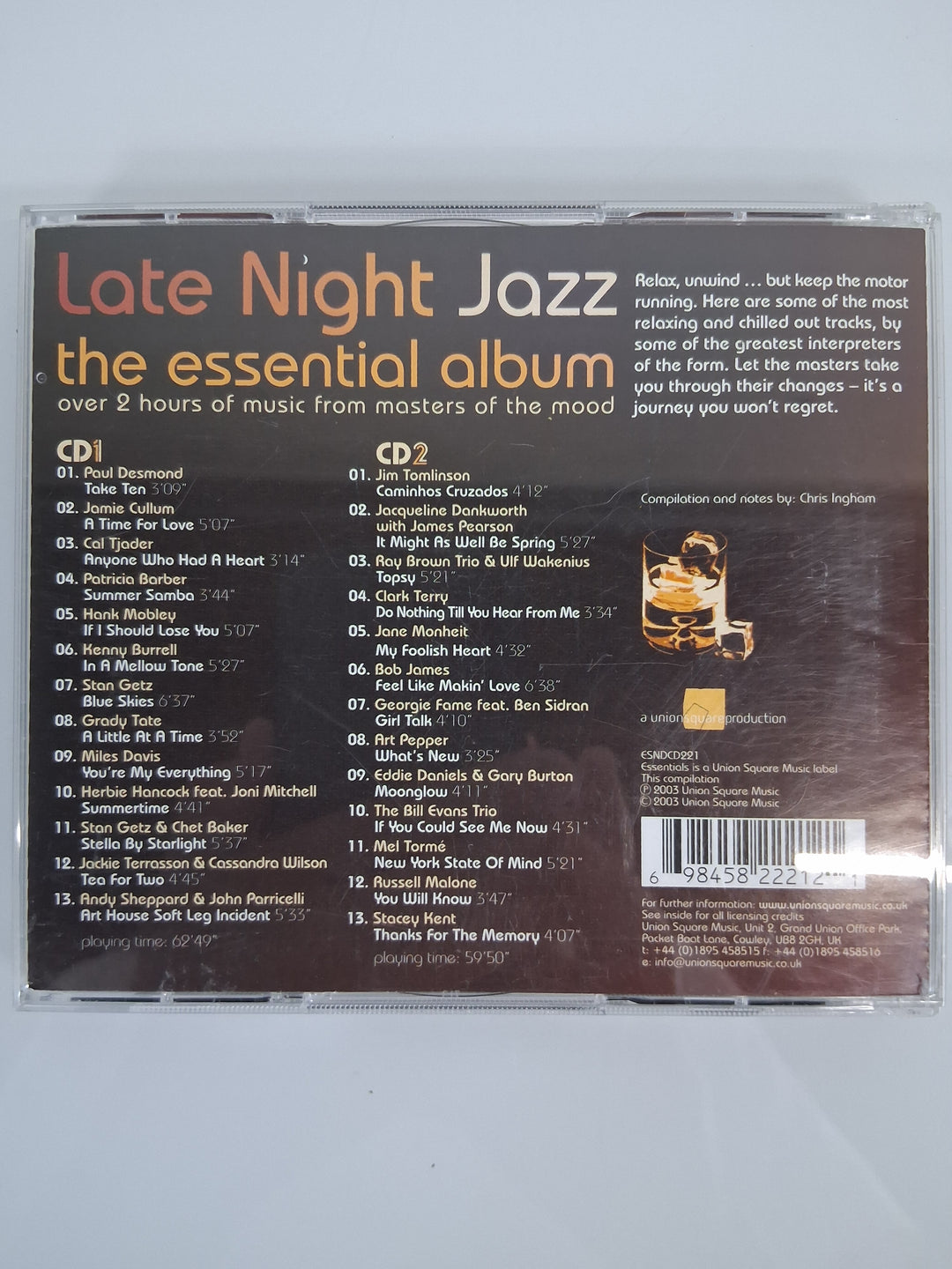 CD - Late Night Jazz - the essential album (over 2 hours of music from masters of the mood)