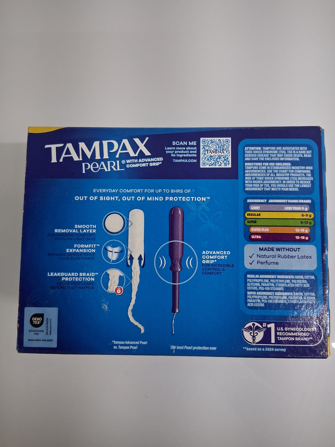 Tampax Pearl Tampons, Duopack, 87 Count