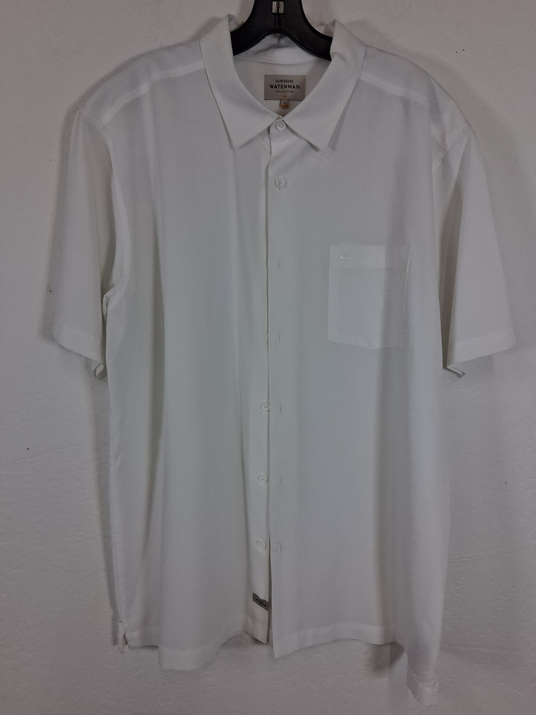 Quicksilver Waterman Collection Mens Button Down Short Sleeve Shirt/Front Pocket - Size Lg