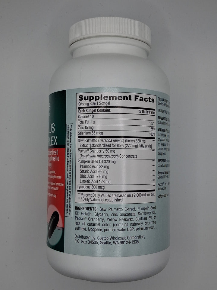 trunature Prostate Plus Health Complex, 250 Softgels