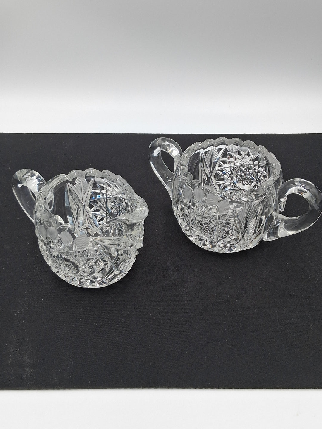 Vintage - Cut Glass 4 Piece Set + 1 Pressed Glass Piece