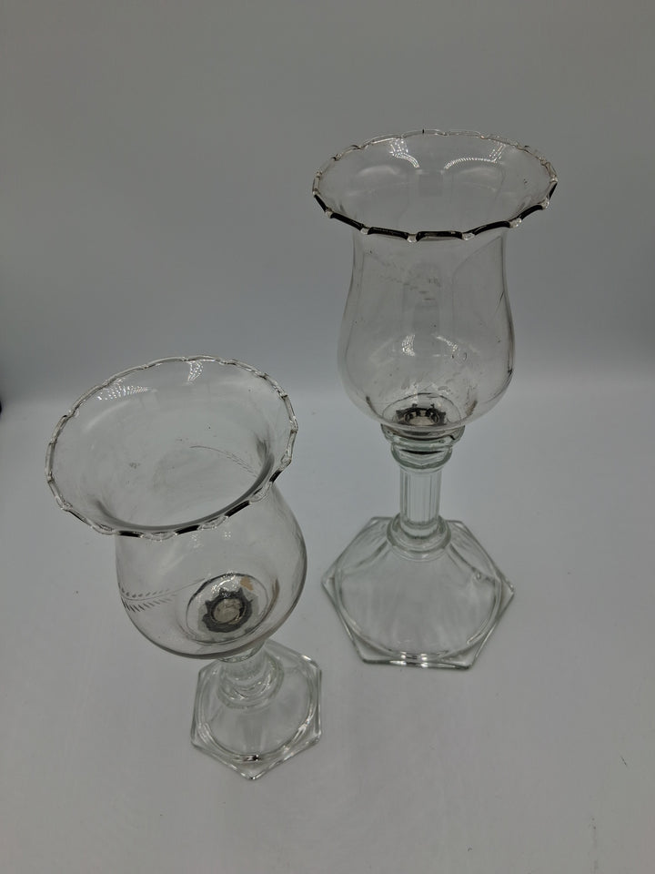 Vintage - Pair of Glass Peg Votive Candle Holders