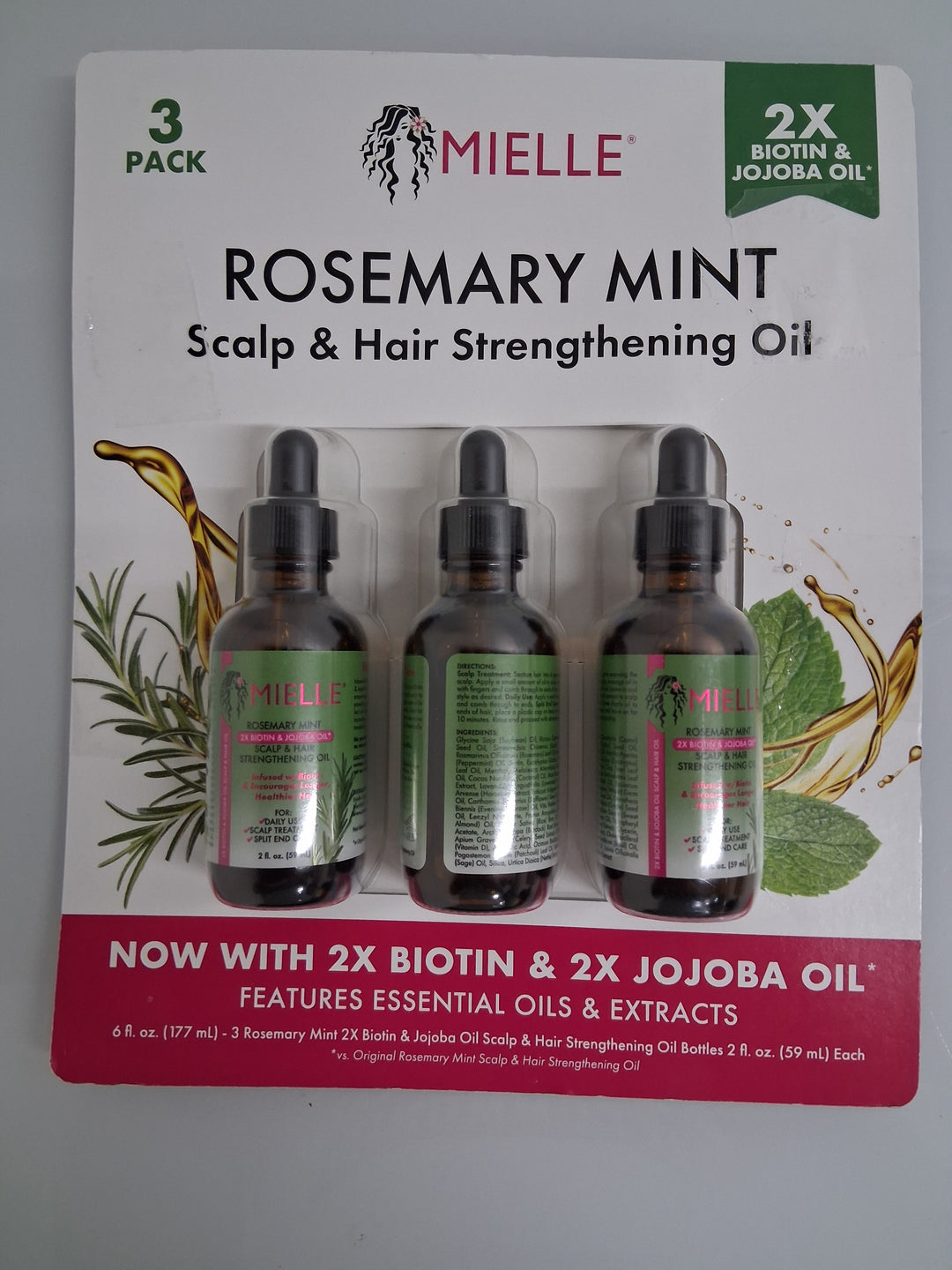 Mielle- Rosemary Mint Scalp & Hair Strengthening Oil / 3 pack