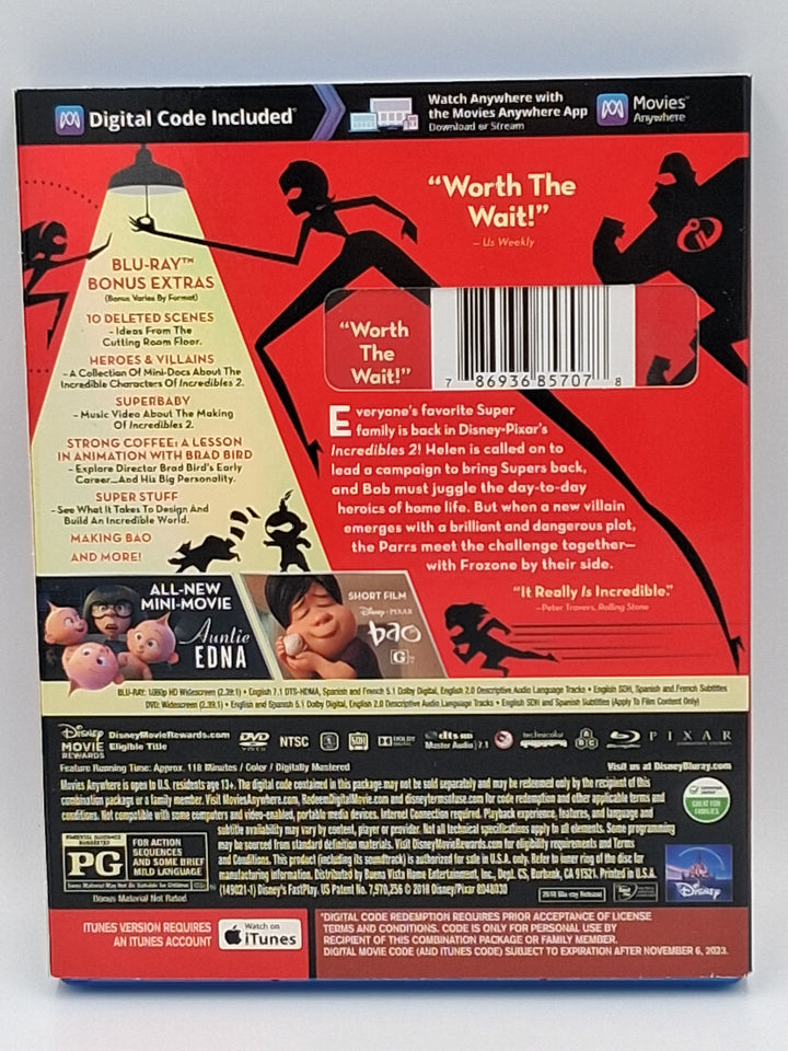 Blu-Ray DVD Incredibles 2