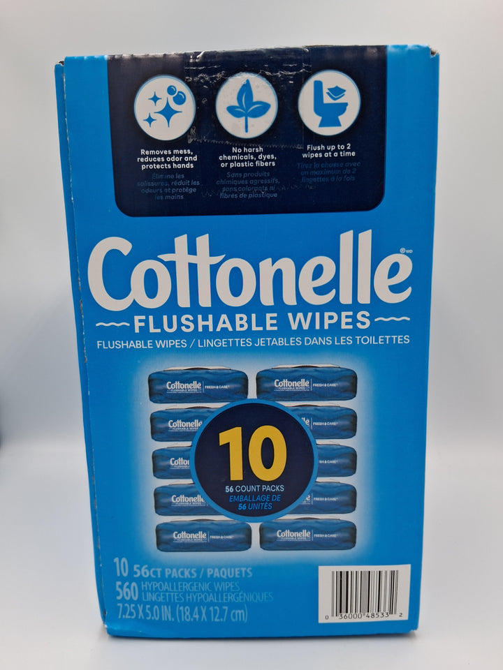 Cottonelle - Flushable Wipes, 10 pack, 56 count per pack