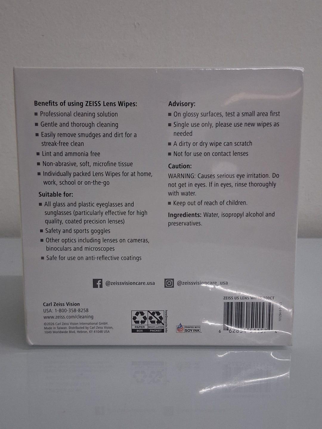 ZEISS Lens Wipes, 300 Wipes