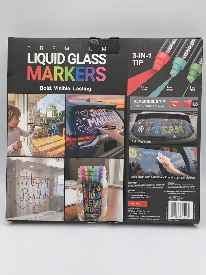 Drivetec Liquid Glass Markers, 10 Colors