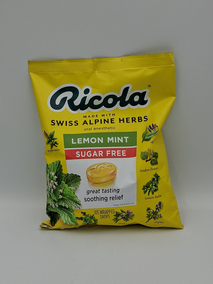 Ricola Sugar Free Lemon Mint Drops, 105 Drops