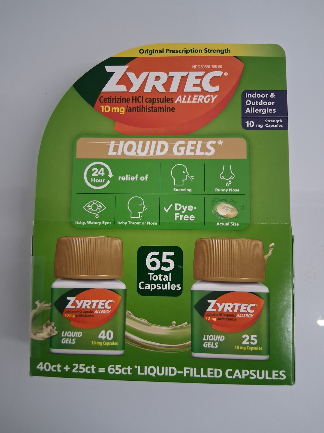 Zyrtec Allergy - Citirizen HCI capsules 10mg/antihistamine - Liquid Gels