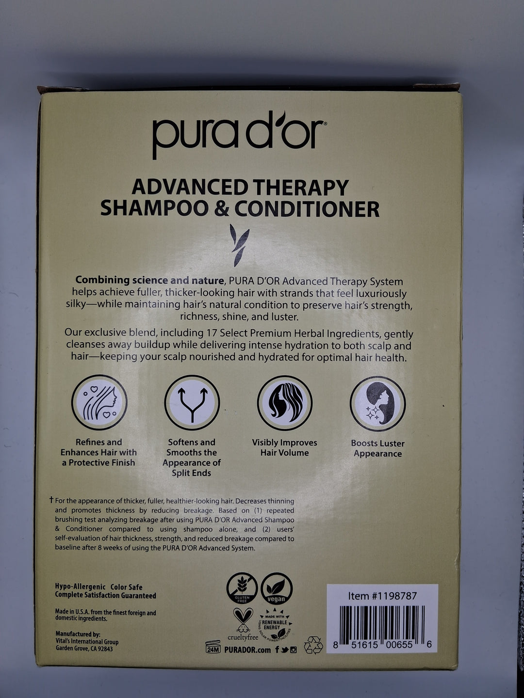 Pura d'or Advanced Therapy Shampoo & Conditioner