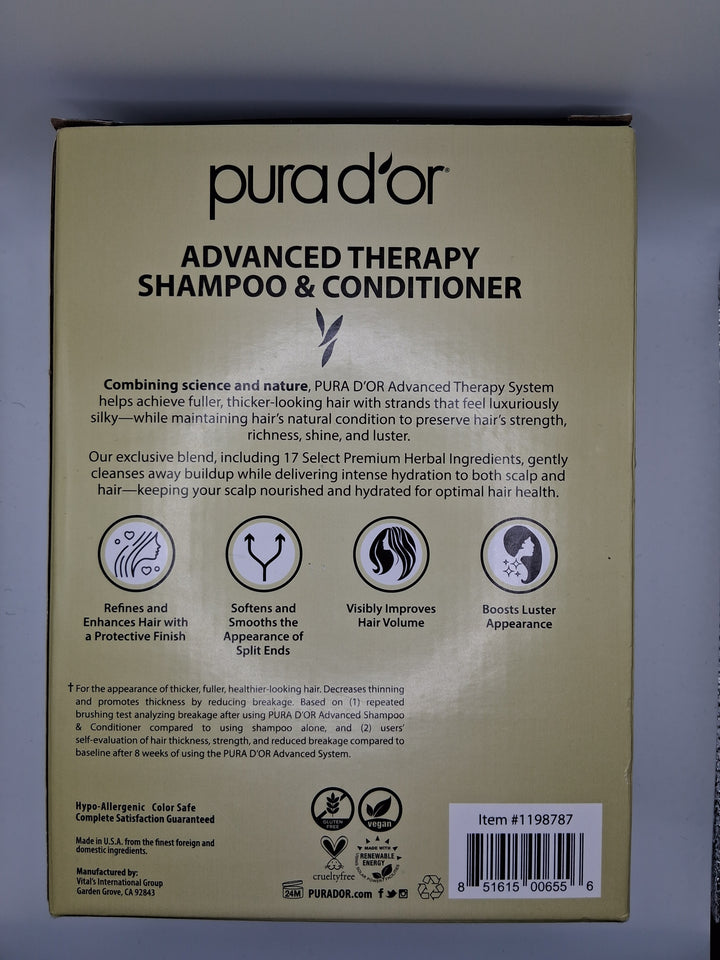 Pura d'or Advanced Therapy Shampoo & Conditioner