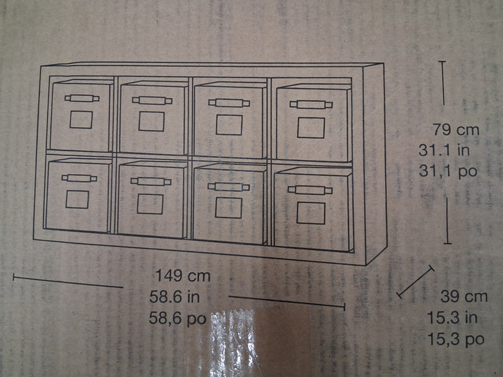 Bayside-Onin Room Divider with 8 Storage Bins