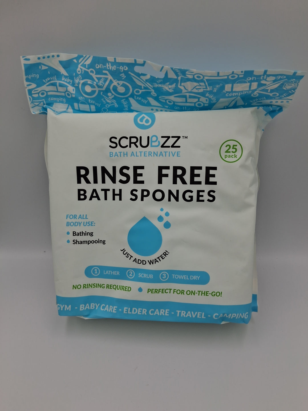 Scrubzz Disposable Rinse Free Bath Sponges