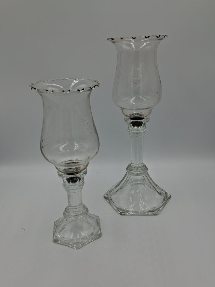 Vintage - Pair of Glass Peg Votive Candle Holders