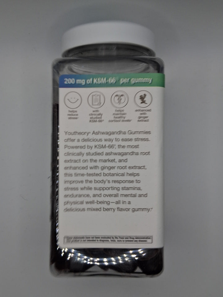Youtheory Ashwagandha, 180 Gummies, Mixed Berry
