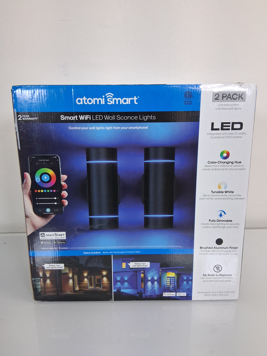 Atomi Smart WiFi Wall Lights/Sconce 2-pack
