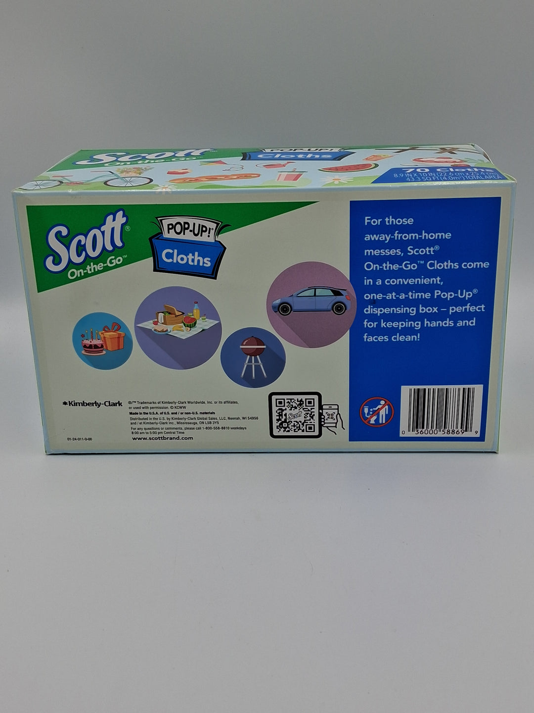 Scott On-the-Go Pop-Up Cloths, 70 Cloths Box